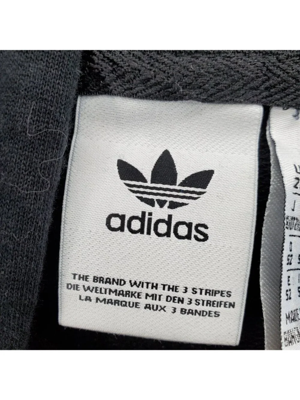 Adidas Hoodie Mens 2XL Black Trefoil Logo Cotton Blend Kangaroo Pocket Drawstrin